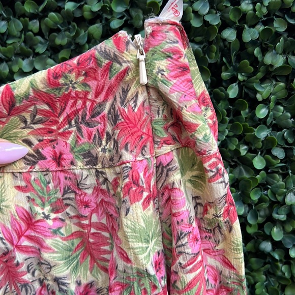 🌸 Vintage 90s April Cornell Floral Beaded Midi Skirt - Picture 4 of 6